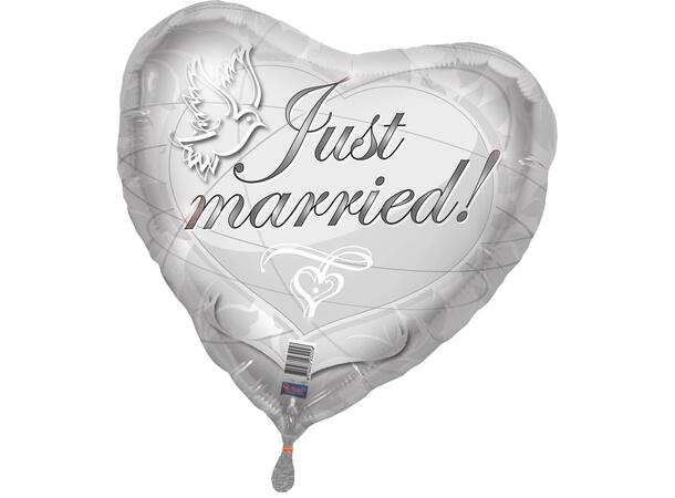 Folieballonger, Bulk - Just Married 1 Folieballong - 43cm (17")