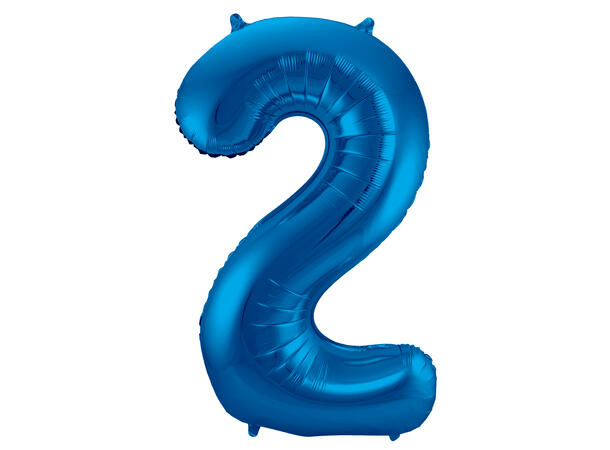 Tallballong - Blå 2 1 Folieballong - 86cm (34")