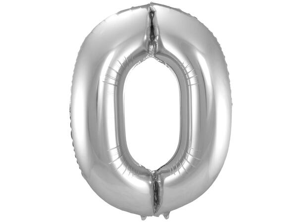 Tallballong - Sølv 0 1 Folieballong - 86cm (34")