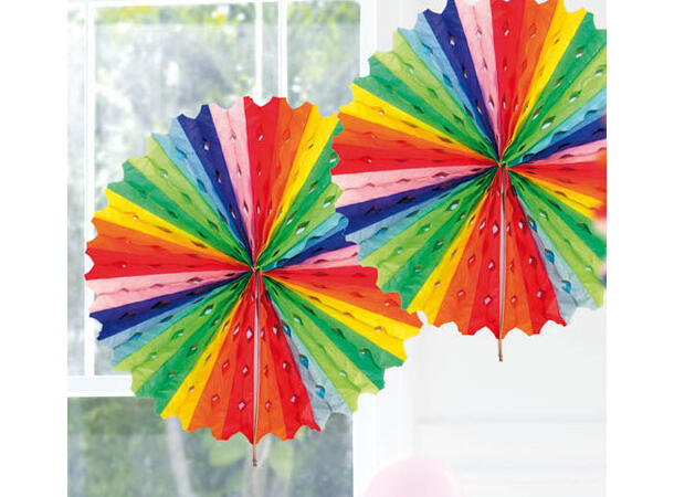 Vifte - Regnbue 1 Papirvifte - 45cm