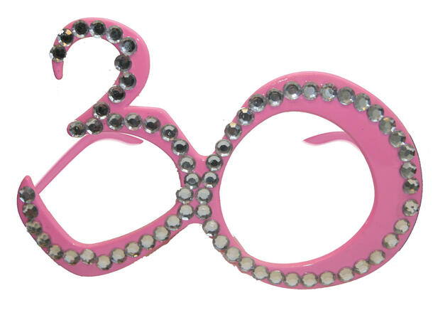 Briller med "Diamanter" - 30 år - Rosa 1 Par
