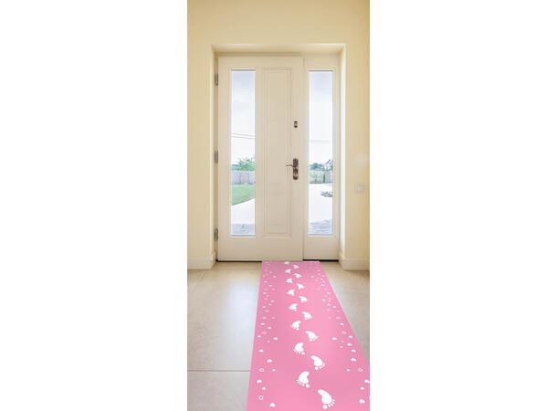 Løper  - Lyserosa Babyshower 1 Løper  til engangsbruk - 450x60cm