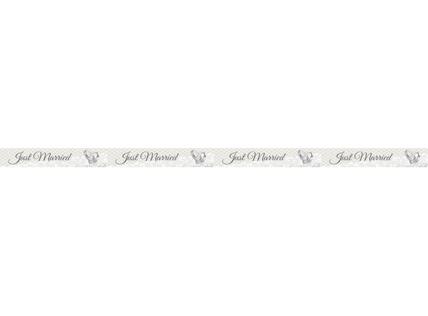 Markeringstape - Just Married 1 pk markeringsbånd i plast - 15m