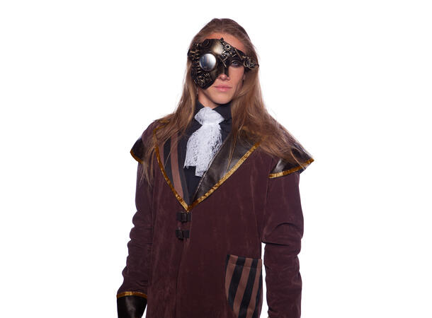Maske, Deluxe - Steampunk - Gull 1 Halvmaske/brille i plast