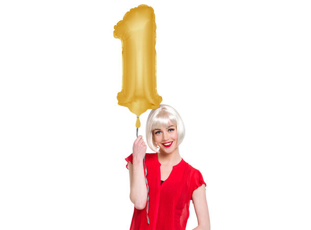 Tallballong - Gull 1 1 Folieballong - 86cm (34")