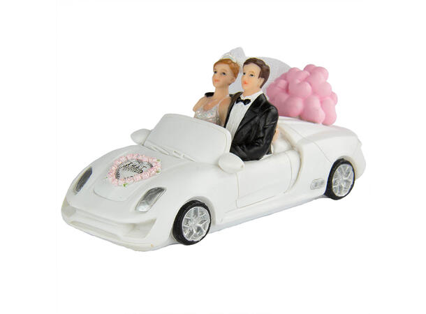 Bryllupsfigur - Cabriolet 1 Kaketopp i plast