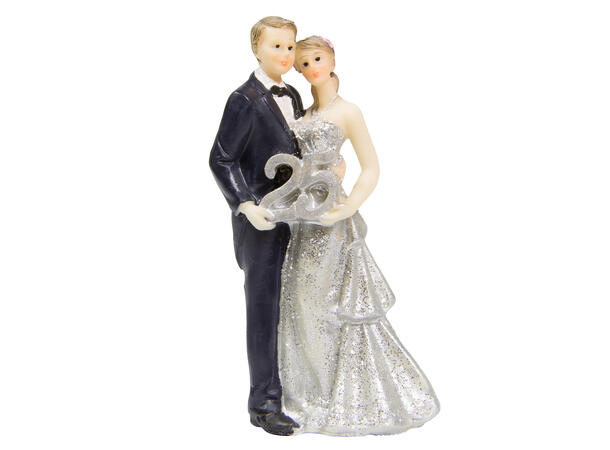Bryllupsfigur - Sølvbryllup, 25 år 1 Kaketopp i plast