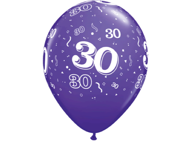 30-a-round - Assorterte farger 50 gummiballonger - 28cm (11")