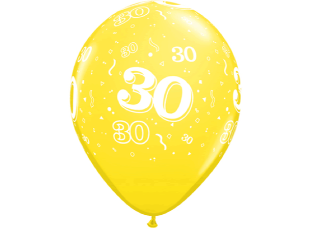 30-a-round - Assorterte farger 50 gummiballonger - 28cm (11")