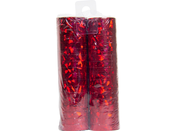 Serpentiner holografisk - Rød metallic 2 pk Serpentiner ensidig - 4m