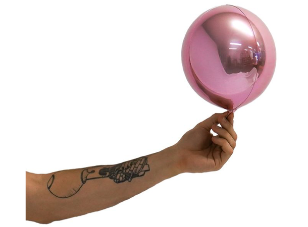Ballongball folie - Lys rosa 1 Folieballong - 18cm (7")