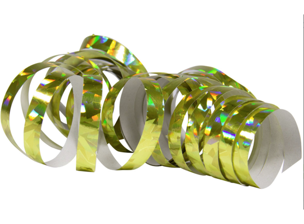 Serpentiner holografisk - Gull metallic 2 pk Serpentiner ensidig - 4m