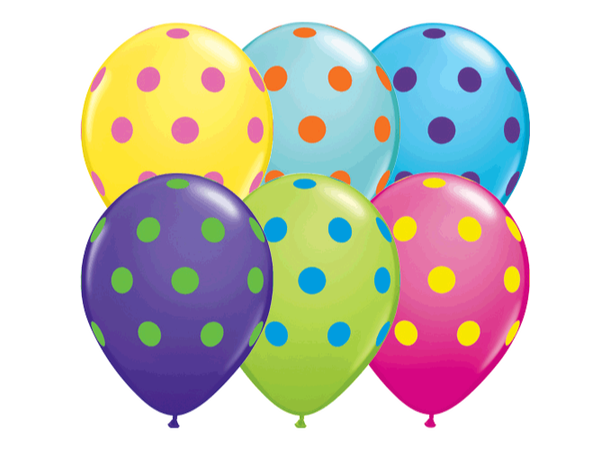 Big Polka Dots 50 gummiballonger - 28cm (11")
