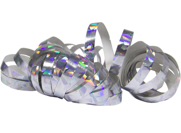 Serpentiner holografisk - Sølv metallic 2 pk Serpentiner ensidig - 4m 