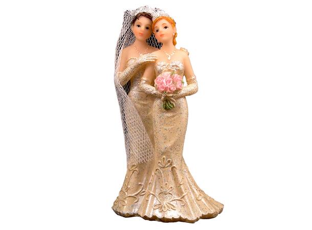 Bryllupsfigur - Lesbisk Par 1 Kaketopp i plast
