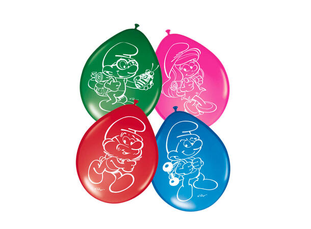 Smurfene 8 Gummiballonger - 30cm (12")